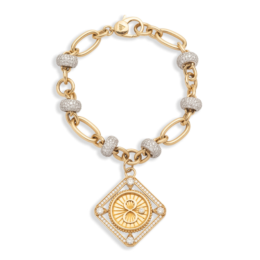 Framed Karma Orbit Bracelet : in Yellow Gold with Diamonds view 1