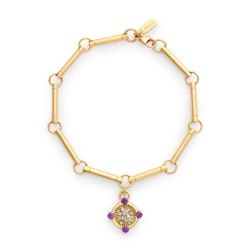 Resilience | Blossoms Element Bracelet | Amethyst, Diamonds, Mixed Gold view 1