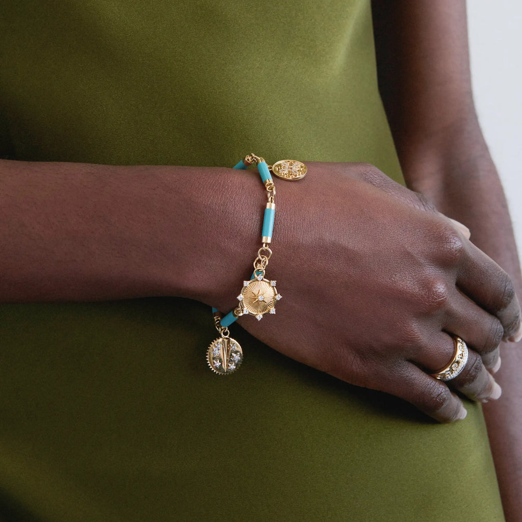 Foundation | Inner Light Baby Medallion | Diamonds, 18K Yellow Gold view 2