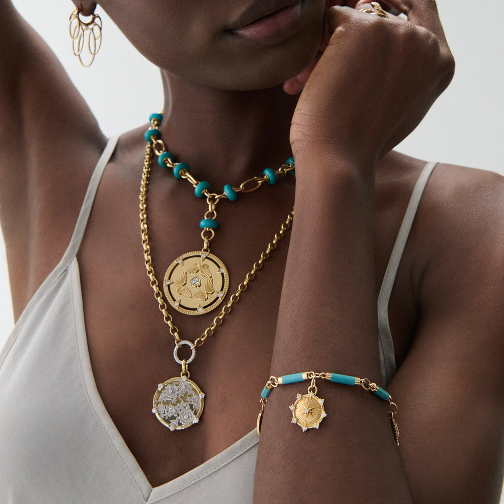 18K Yellow Gold Foundation | Inner Light Baby Medallion | Diamonds, 18K Yellow Gold – FoundRae view 5