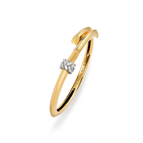 True Love | Chevron Strong Heart Bangle | Diamonds, Mixed Gold