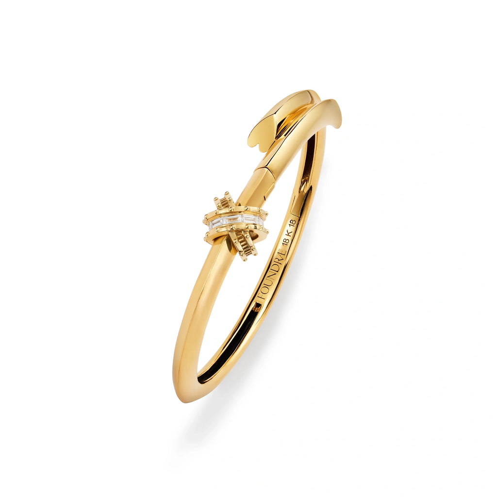 True Love | Lovestruck Pierced Strong Heart Bangle | Diamonds, Yellow Gold view 1