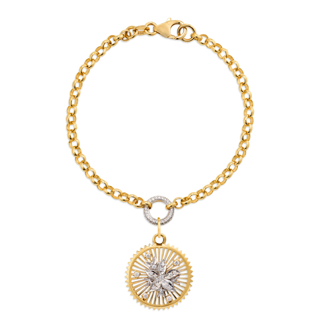 Resilience | Blossoms Medium Belcher Bracelet | Diamonds, Mixed Gold view 1