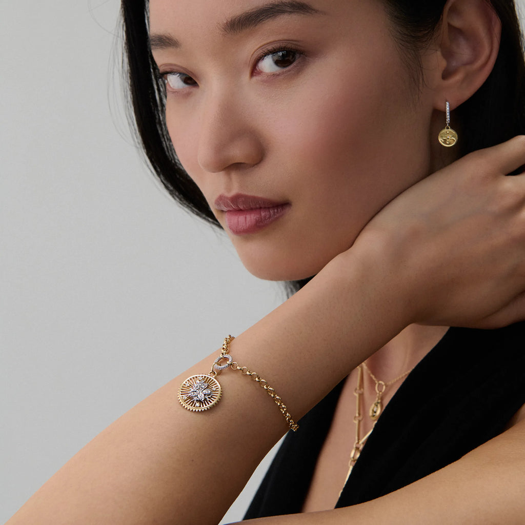 Resilience | Blossoms Medium Belcher Bracelet | Diamonds, Mixed Gold view 2