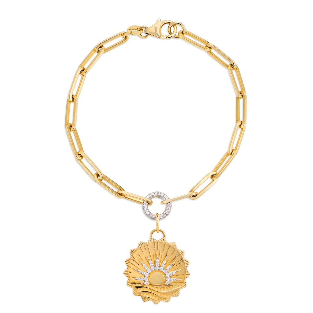 Internal Compass | New Beginnings Medium Clip Bracelet | Diamonds, Yellow Gold view 1