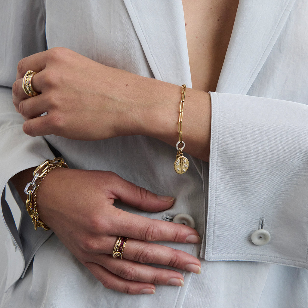 Resilience | Blossoms Medium Clip Bracelet | Diamonds, Mixed Gold view 2