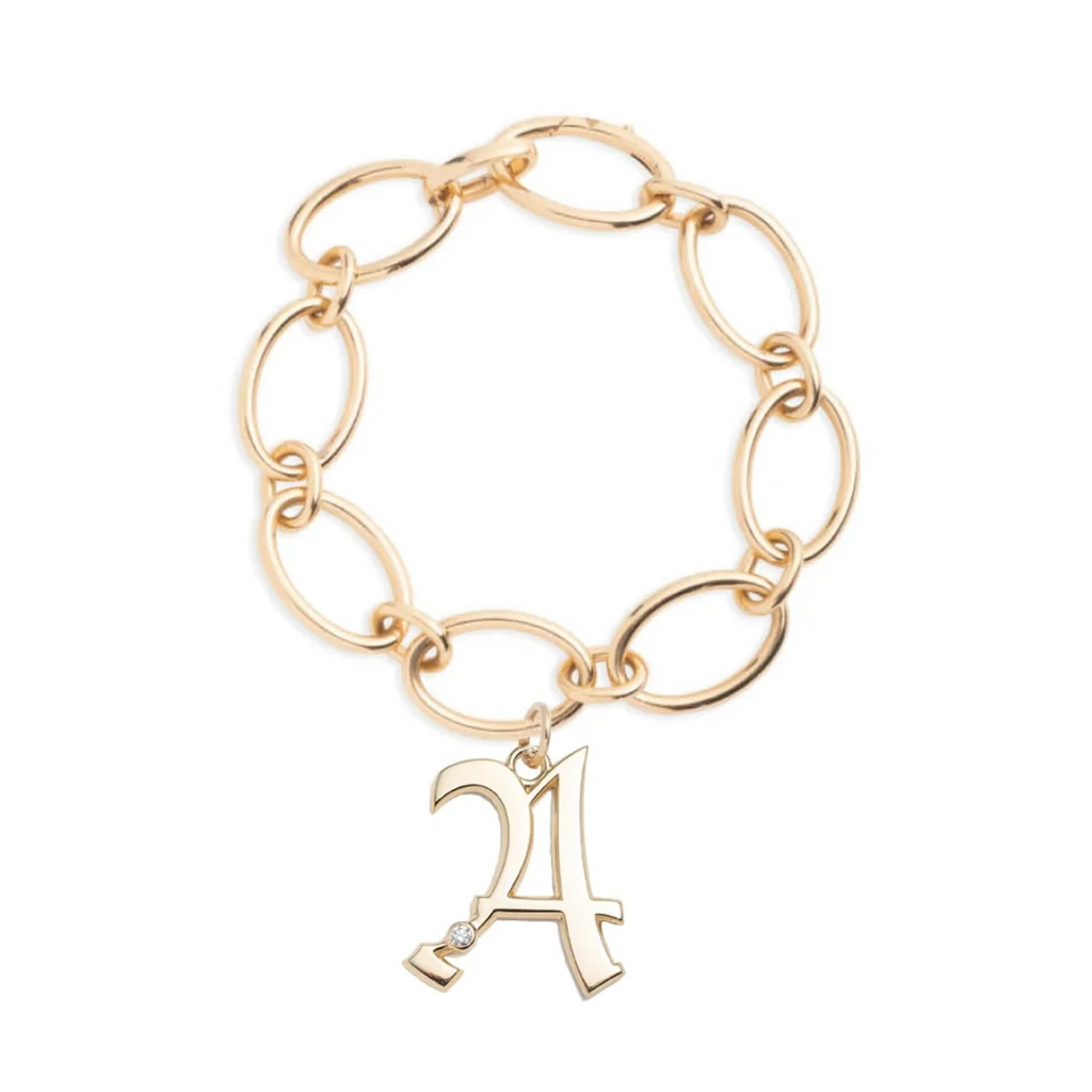 Oversized Initial : Oval Link Bracelet view 1