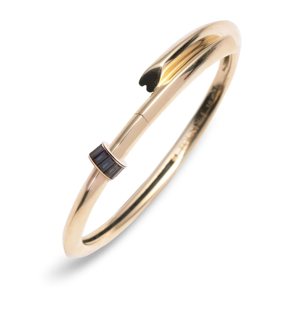 Baguette Blue Sapphire - Love : Heart Beat Strong Heart Bangle view 1