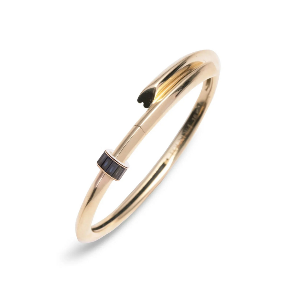 Baguette Blue Sapphire - Love : Heart Beat Strong Heart Bangle view 1