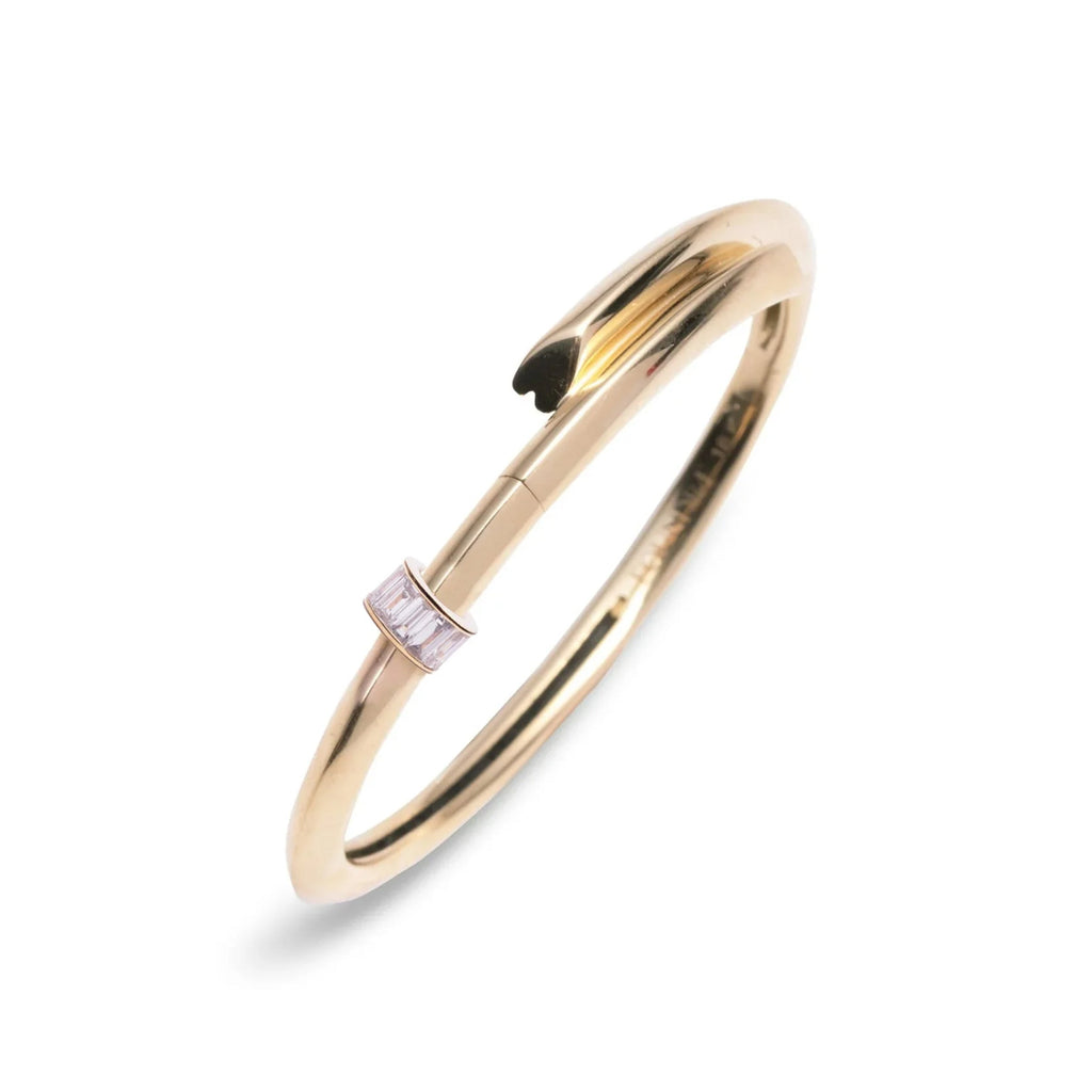 True Love | Baguette Strong Heart Bangle | Diamonds, Yellow Gold view 1