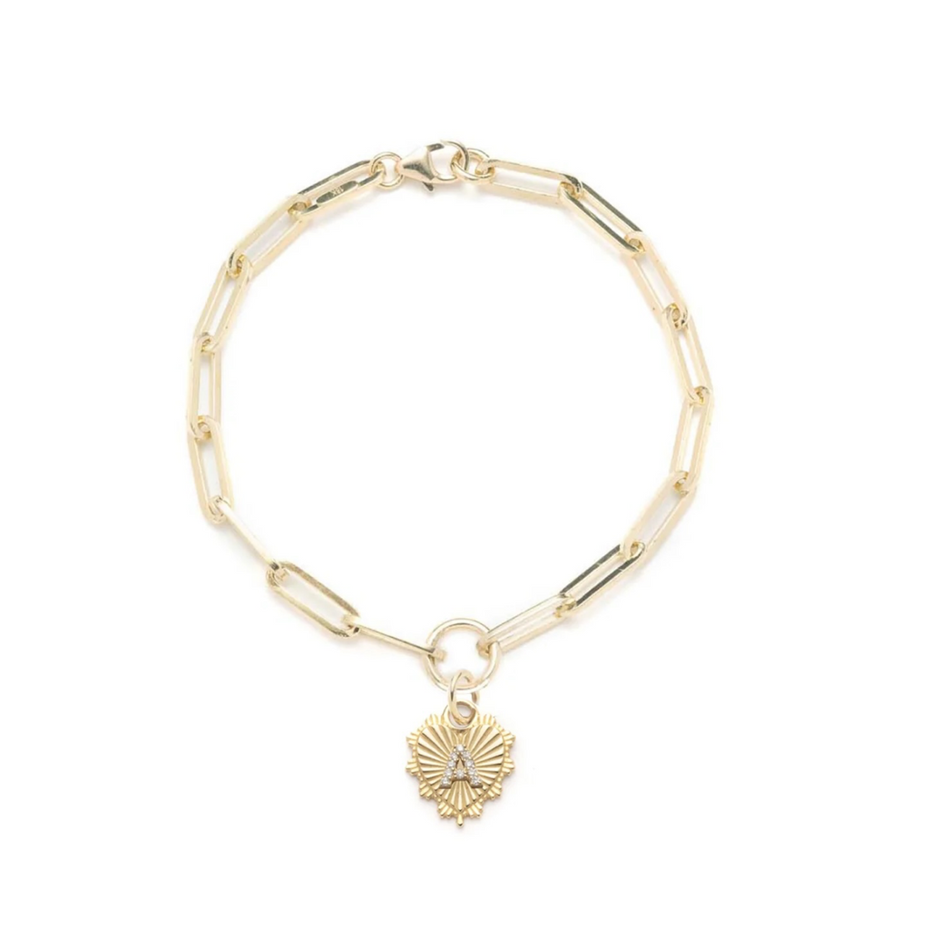 Miniature Heart Initial - Love : Classic FOB Clip Chain Bracelet view 1