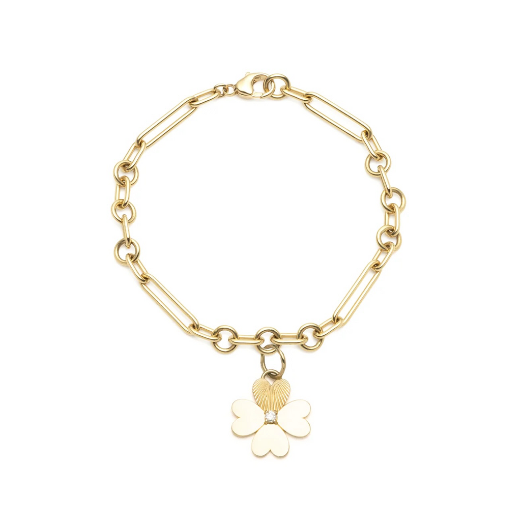 Four Heart Clover : Small Mixed Clip Bracelet view 1