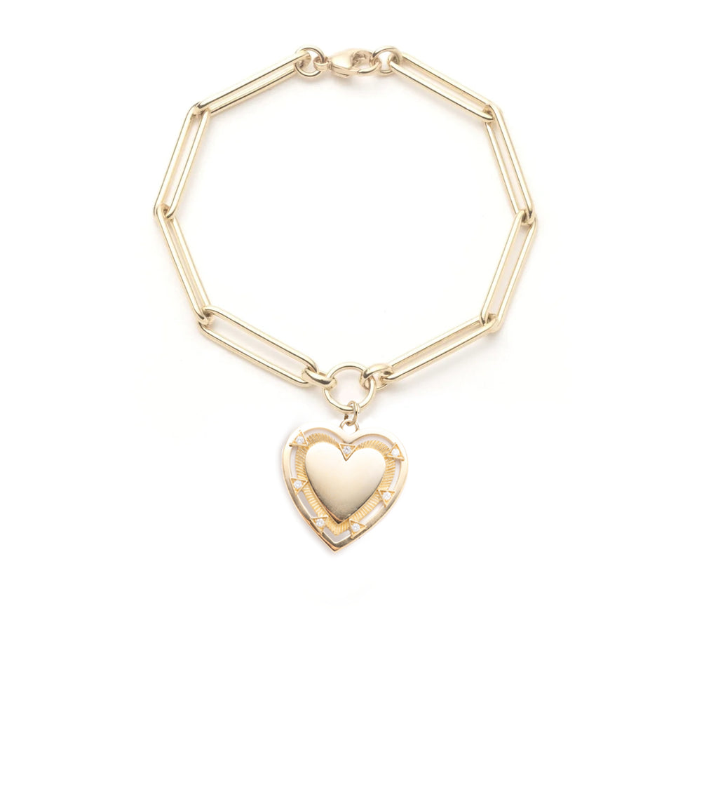 18K Yellow Gold Heart Token - Love : Extended Clip Chain Bracelet – FoundRae