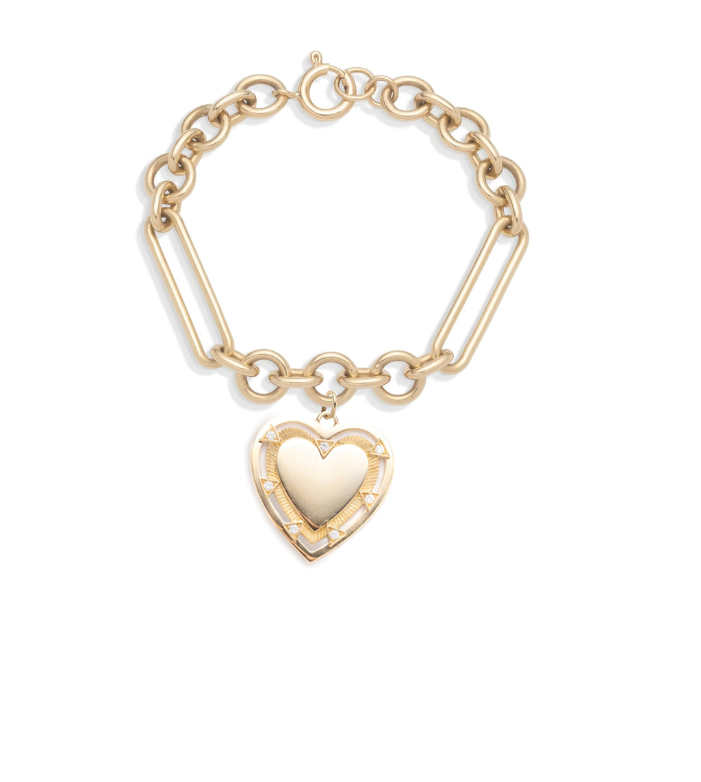 Heart Token - Love : Midsized Mixed Clip Chain Bracelet view 1