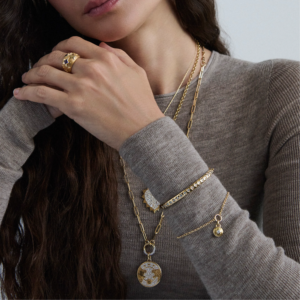 18K Yellow Gold Foundation | June Birthday Starstone Small Belcher Bracelet | Grey Spinel, Yellow Gold – FoundRae view 2