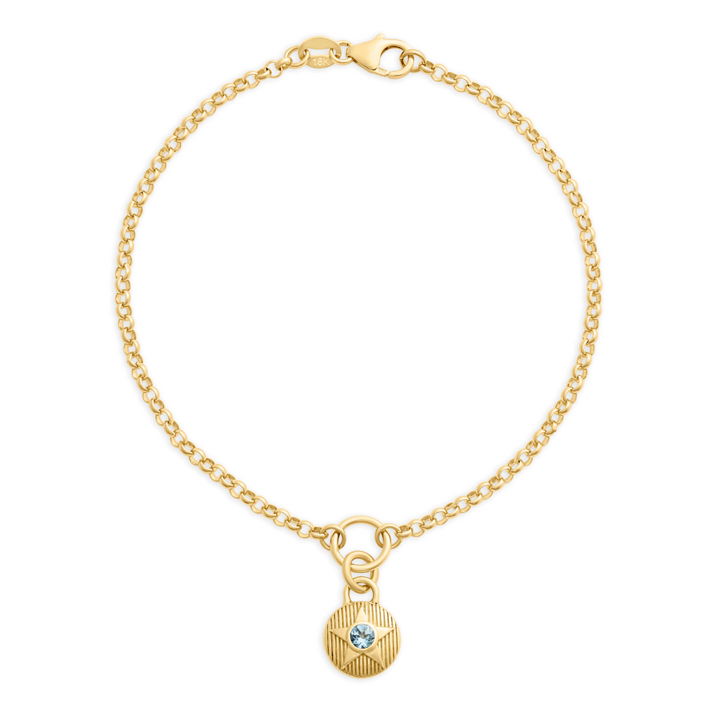 18K Yellow Gold Foundation | June Birthday Starstone Small Belcher Bracelet | Grey Spinel, Yellow Gold – FoundRae view 1