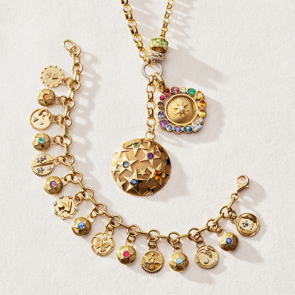 Foundation | Tenets and Birthday Starstone Small Mixed Link Bracelet | Multi-Stone, Yellow Gold view 2
