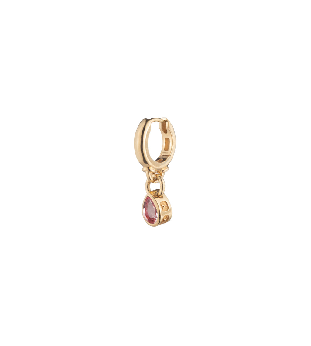 18K Yellow Gold Forever & Always a Pair - Love : Pink Tourmaline Hoop Earring – FoundRae