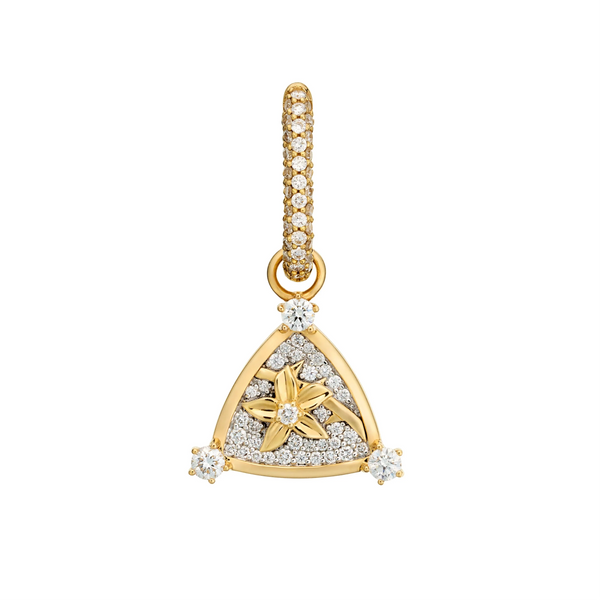 Resilience | Blossoms Petite Pavé Chubby Fob Earring | Diamonds, Mixed Gold