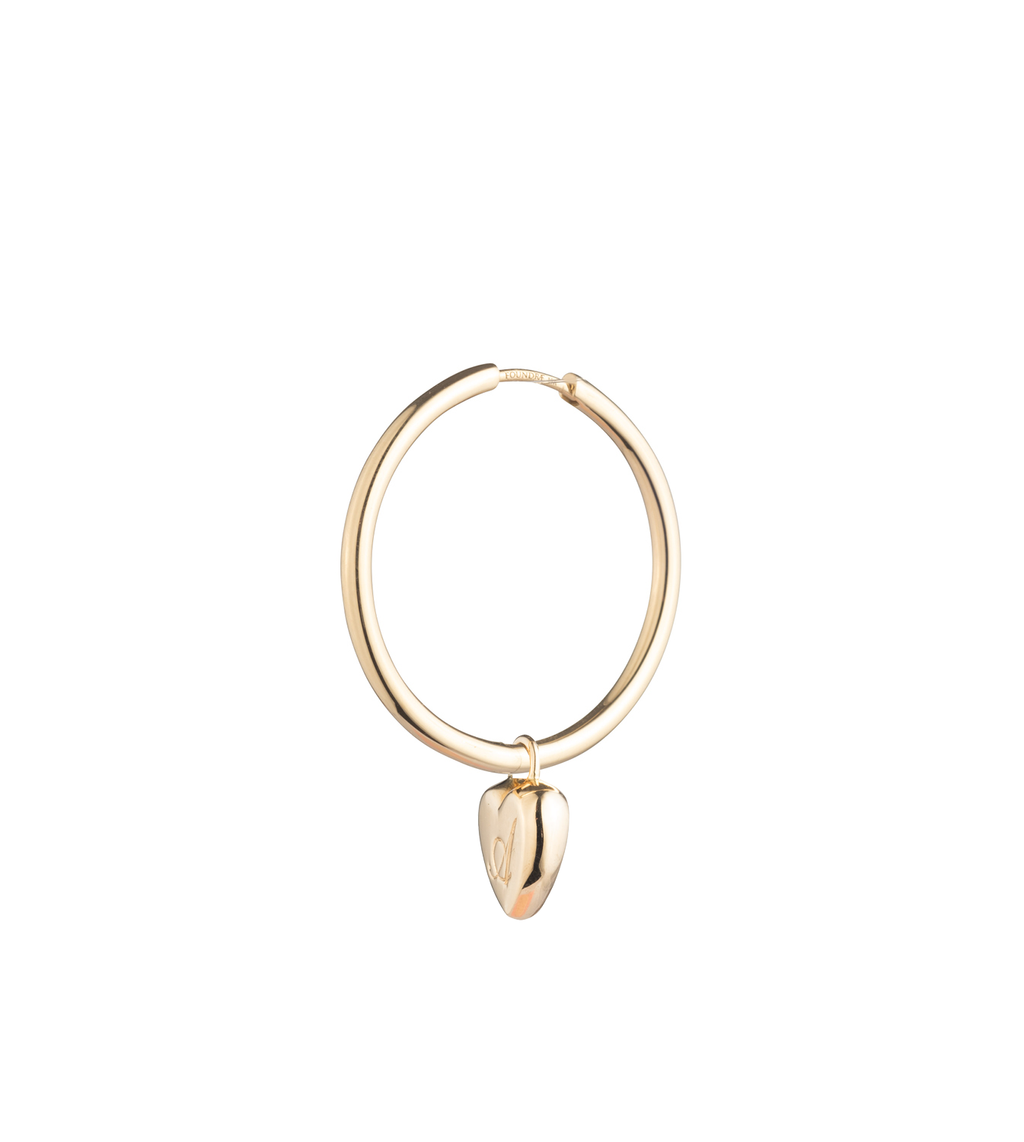 Petite Heart Ingot - True Love : Oversized Hoop Earring view 1