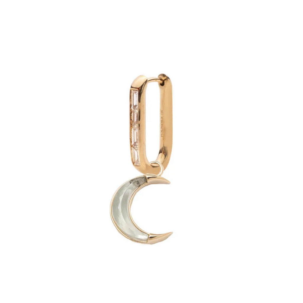 Crescent - Karma : Baguette Diamond Fob Earring view 1