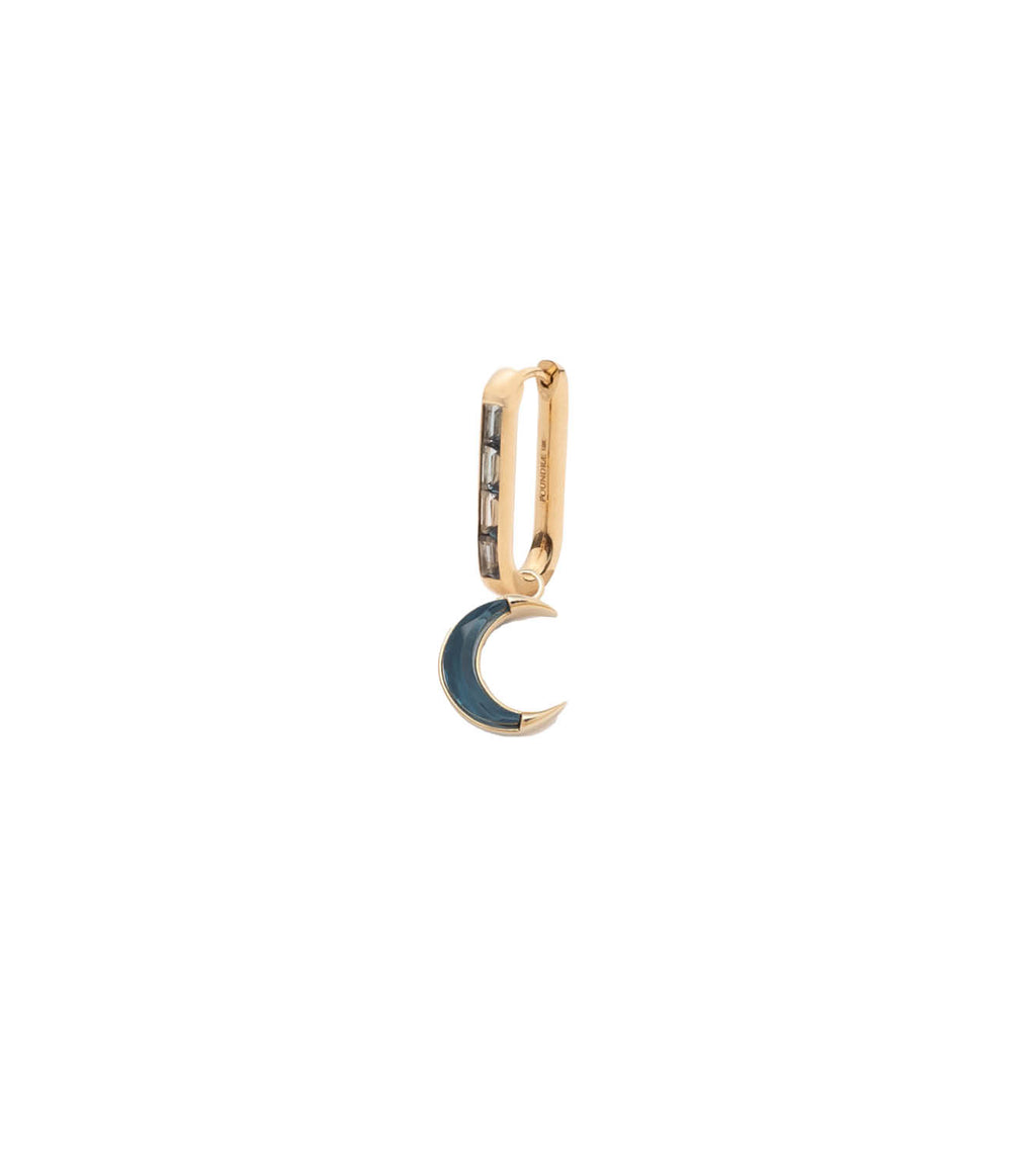 Crescent - Karma : Baguette London Blue Topaz Fob Earring view 1