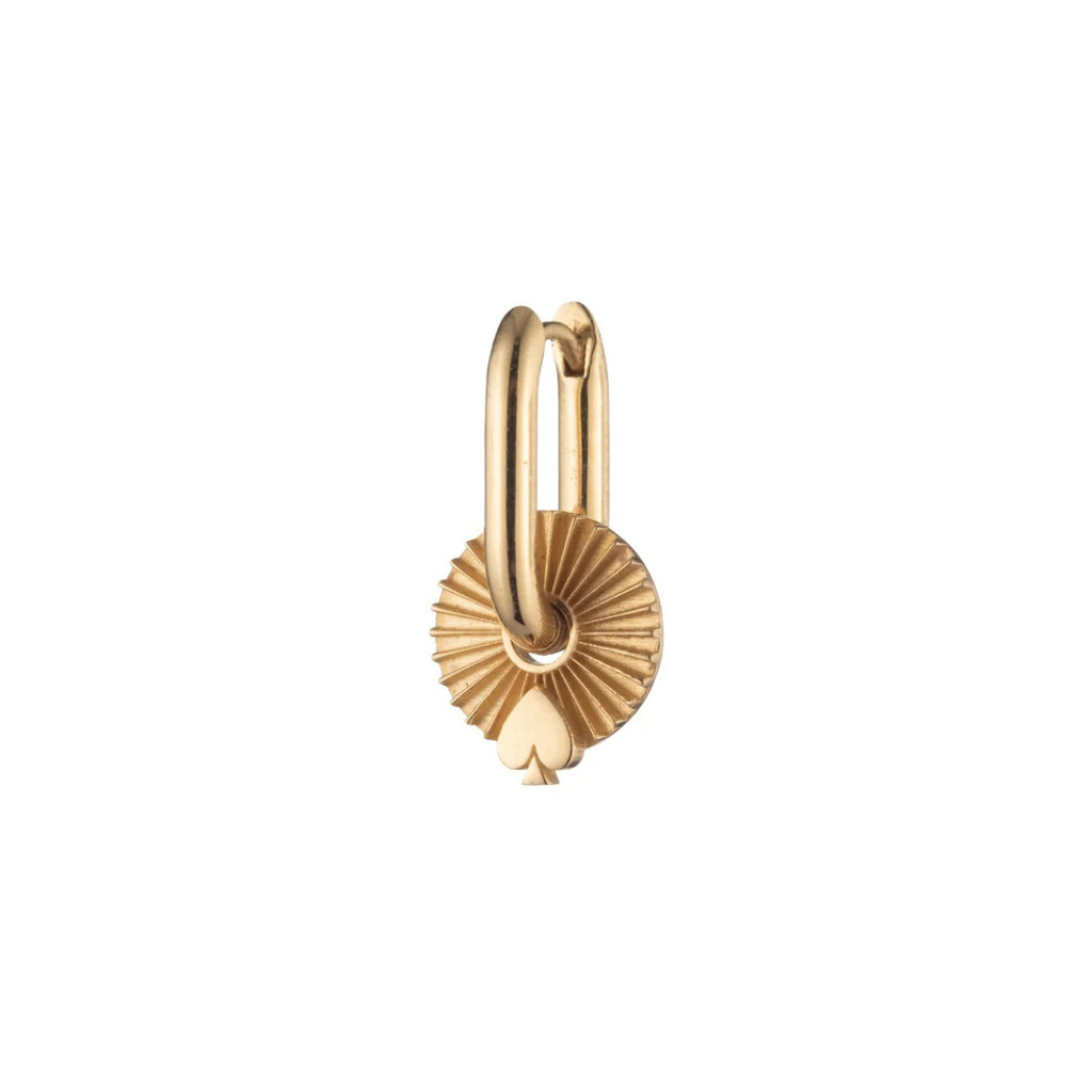 Spade - Reverie : Gold Symbol Disk Petite Chubby Fob Earring view 1
