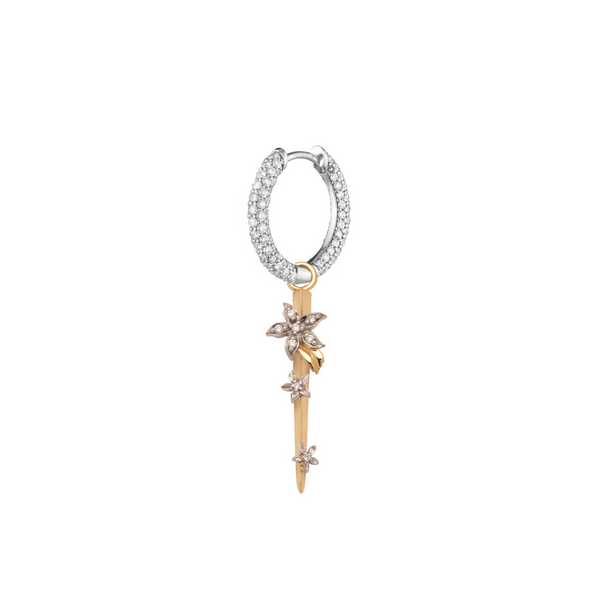 Blossoms- Resilience : Small Thorn Small Pave Chubby Ear Hoop