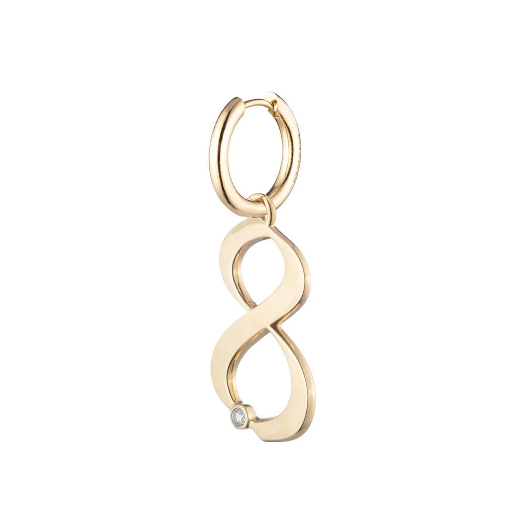 Engravable Number 8 : Oversized Small Chubby Ear Hoop view 1