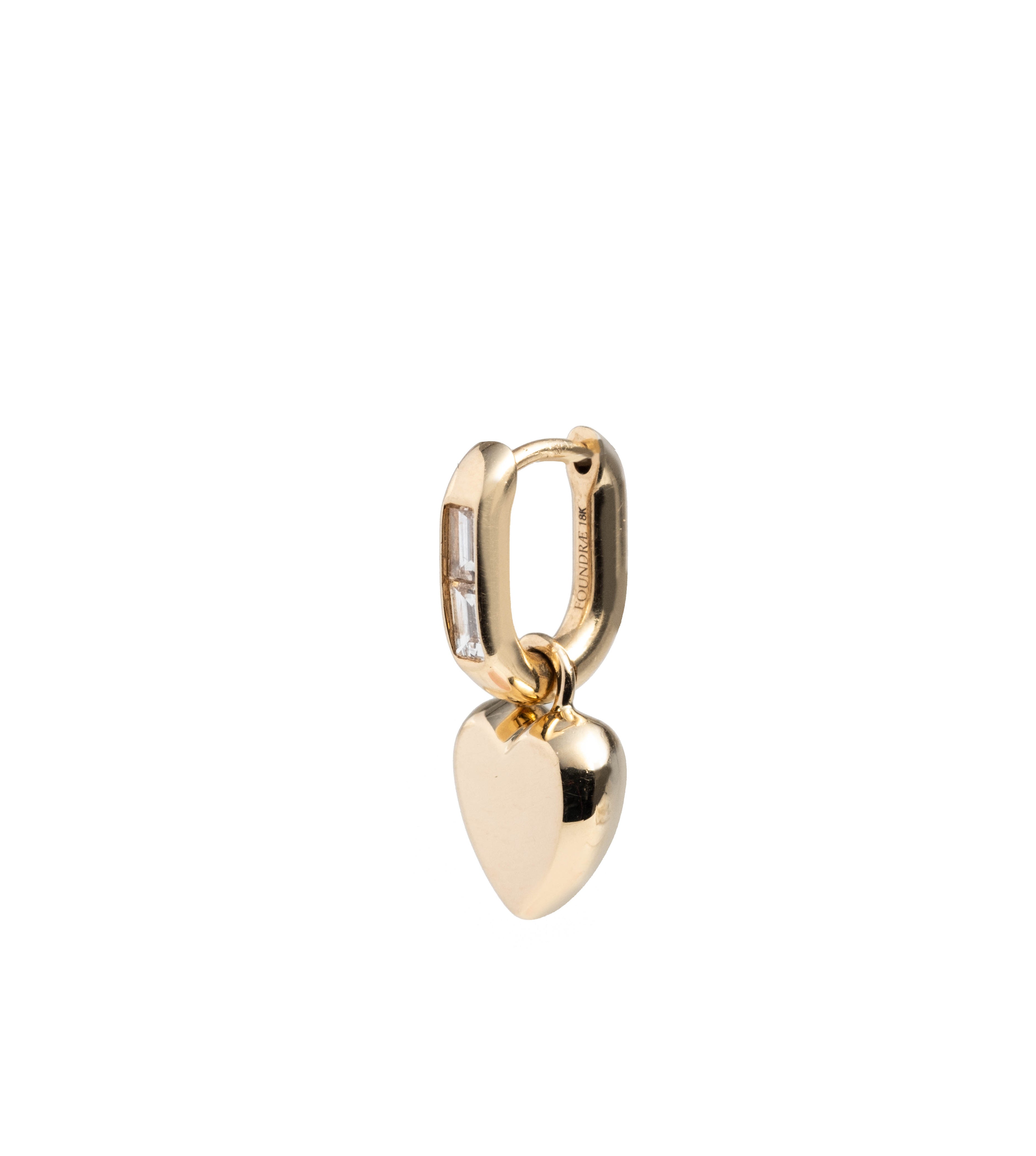 Initials & Numbers : Small Baguette Fob Earring