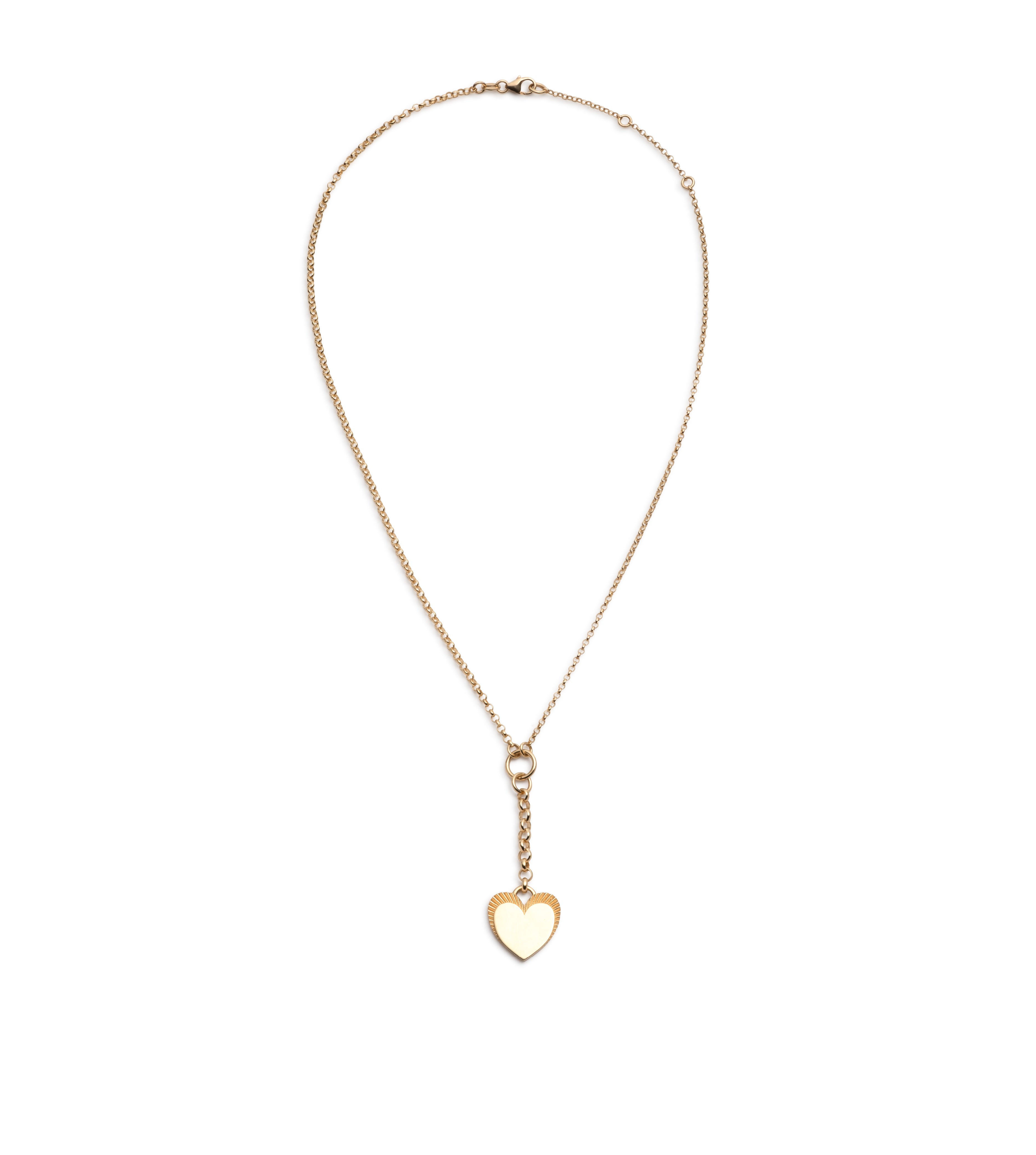 Engravable Heart : Small Mixed Belcher Extension Necklace