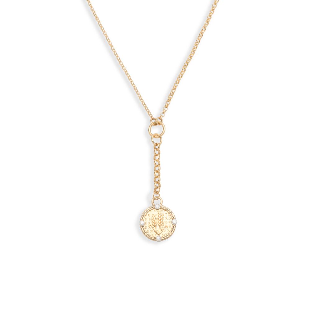 Infinite Gratitude Braided Wheat Small Mixed Belcher Extension Necklace : in Yellow Gold with Diamonds view 1