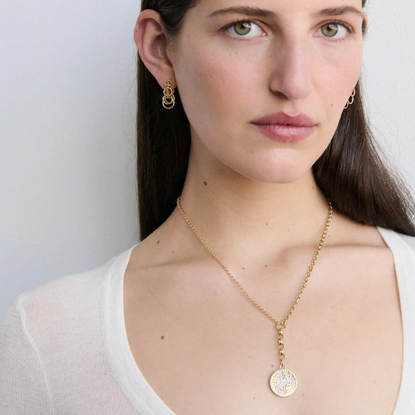 Resilience | Pavé Floral Screen Medium Mixed Belcher Extension Necklace | Diamonds, Yellow Gold