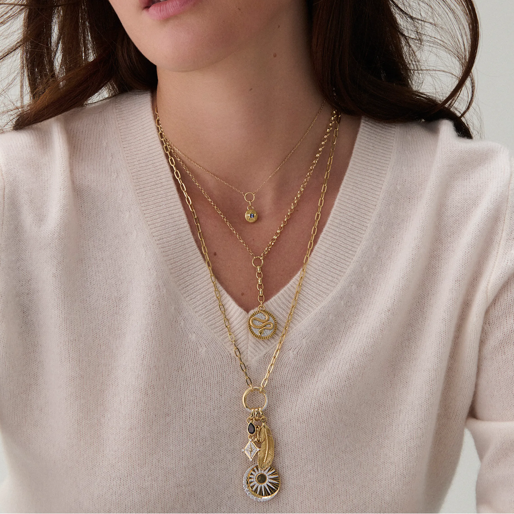18K Yellow Gold Belcher | Medium Mixed Belcher Extension Chain | 18K Yellow Gold – FoundRae view 2