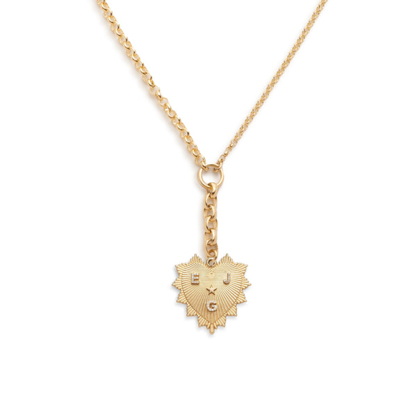 Custom Oversized Love Token : Medium Mixed Belcher Extension Chain Necklace