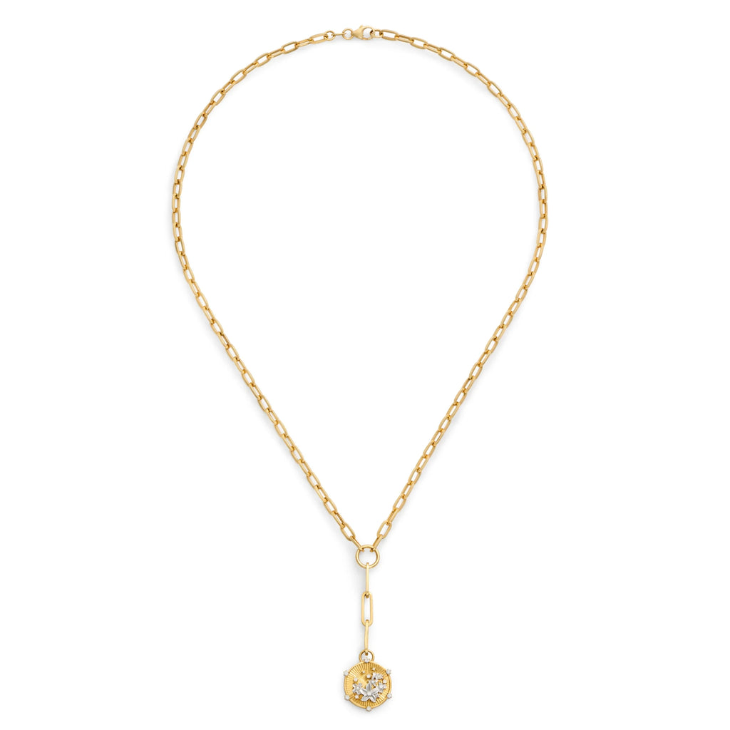 18K Mixed Gold Resilience | Blossoms Small Clip Extension Necklace | Diamonds, Mixed Gold – FoundRae view 3