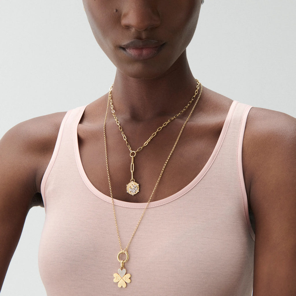 Resilience | Blossoms Small Clip Extension Necklace | Diamonds, Mixed Gold view 2