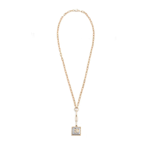 Personalized - True Love | Custom Lovestruck Pierced Small Clip Extension Necklace | Diamonds, Yellow Gold