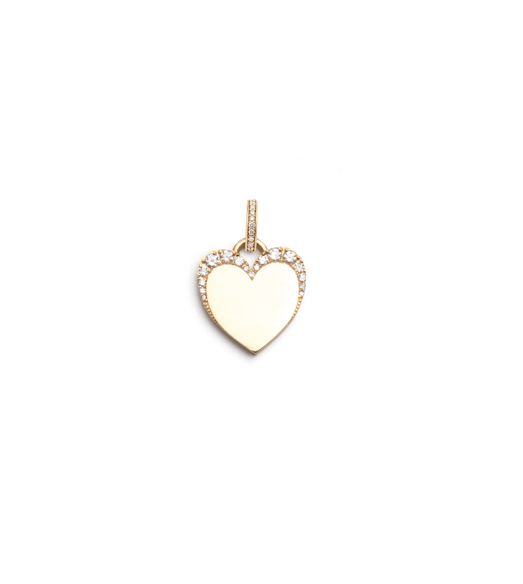 Pave Engravable Heart : Baby Medallion with Oval Push Gate Annex Link view 2