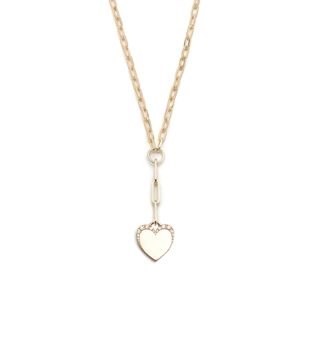 Pave Diamond Engravable Heart : Refined Clip Extension Necklace view 1