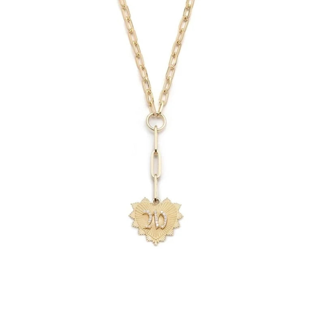Personalized Medium Heart : Refined Clip Extension Chain Necklace view 1