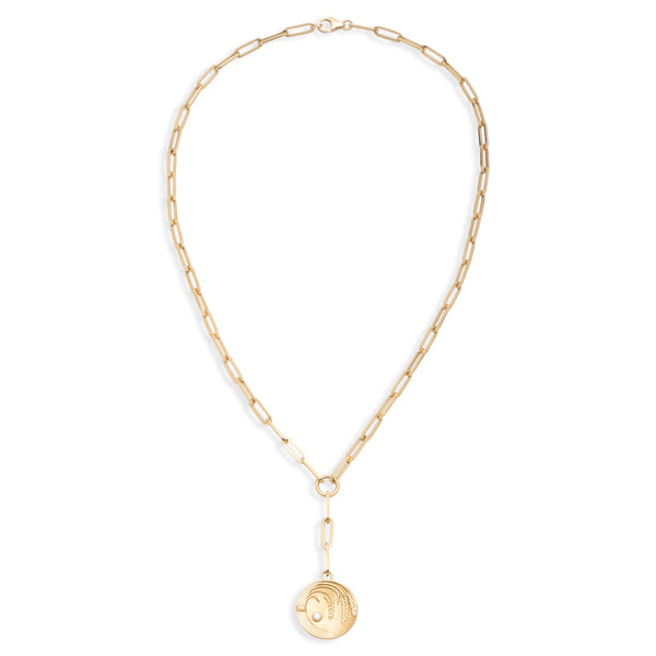 Infinite Gratitude Braided Wheat Classic Fob Clip Extension Necklace : in Yellow Gold with Diamond