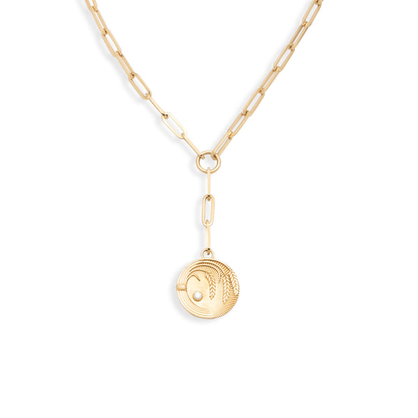 Infinite Gratitude Braided Wheat Classic Fob Clip Extension Necklace : in Yellow Gold with Diamond