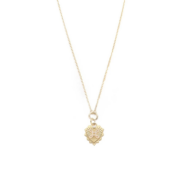Miniature Heart Pave Symbol - Love: Drop Necklace