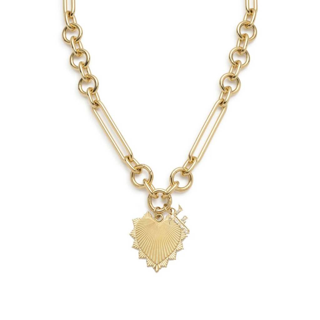 Love Initial Story : Oversized Mixed Clip Chain Necklace view 1