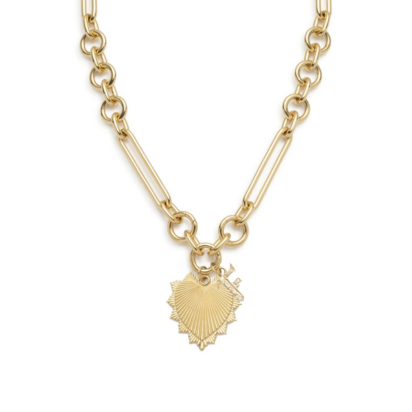 Love Initial Story : Oversized Mixed Clip Chain Necklace