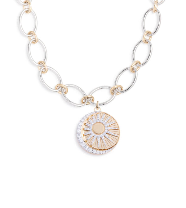 Balance : Oval Infinity Chain Necklace Mixed Gold