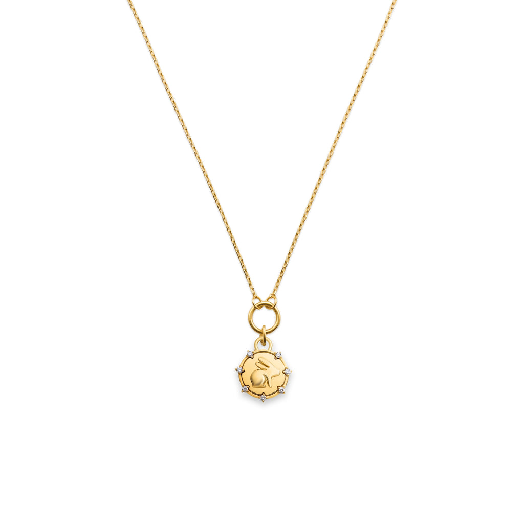 18K Yellow Gold True Love | Bunny Thread Necklace | Diamonds, Yellow Gold – FoundRae view 1