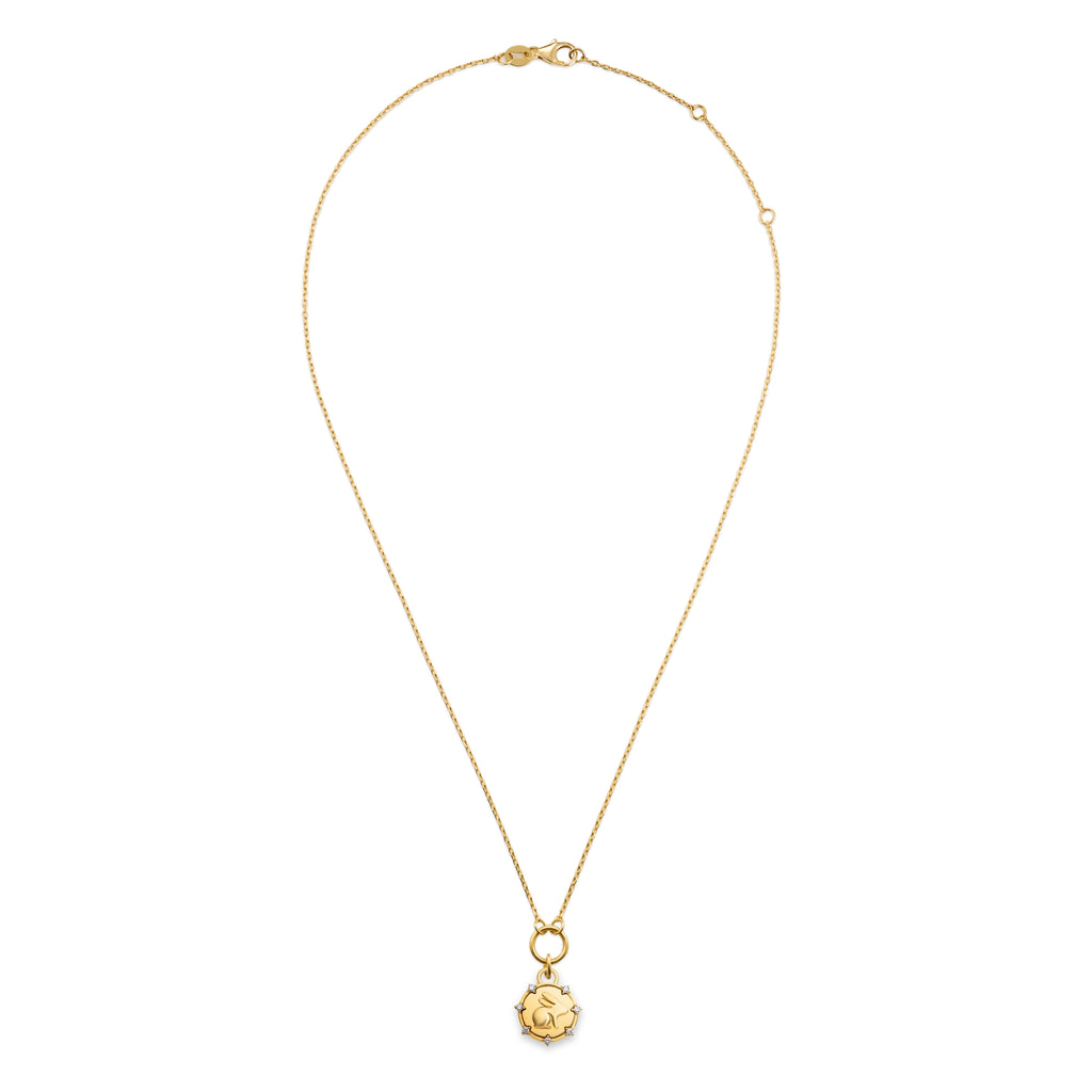 18K Yellow Gold True Love | Bunny Thread Necklace | Diamonds, Yellow Gold – FoundRae view 3