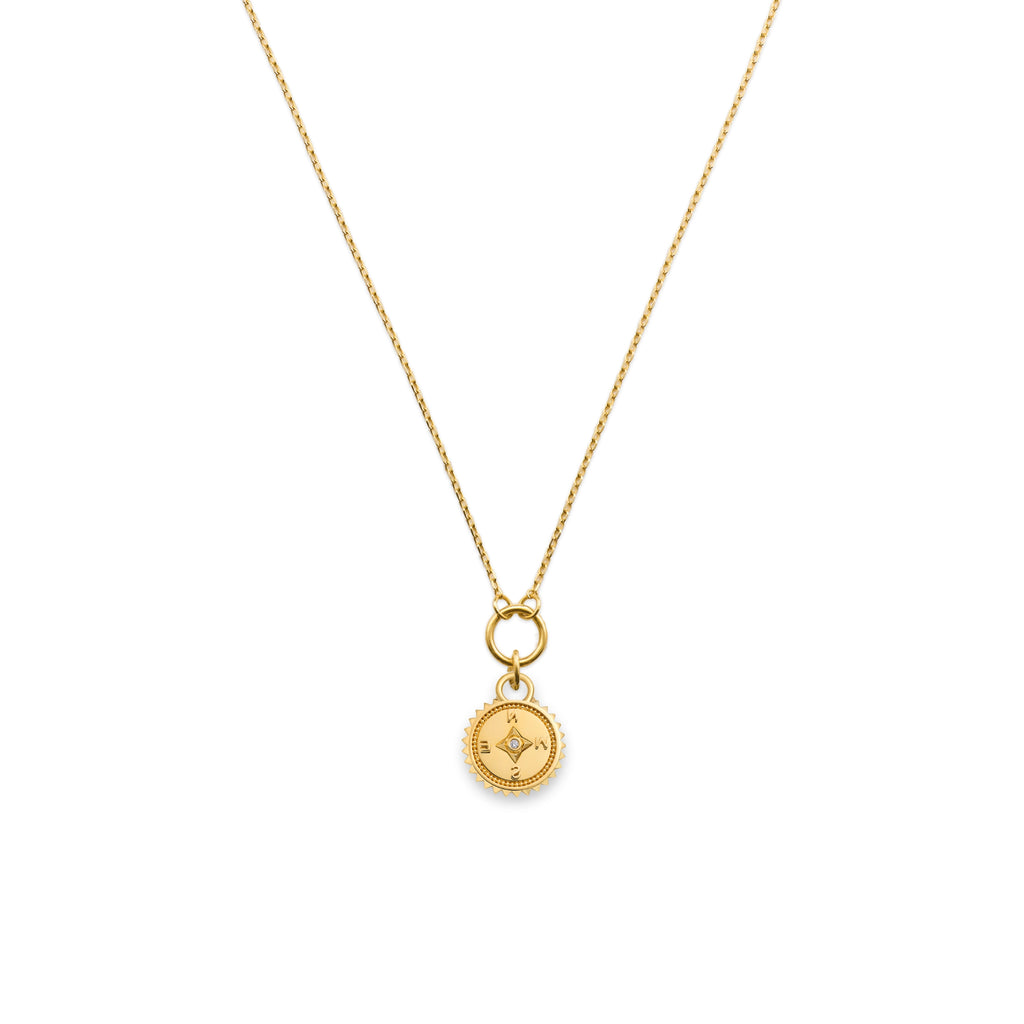 18K Yellow Gold Internal Compass | Thread Necklace | Yellow Gold – FoundRae view 1